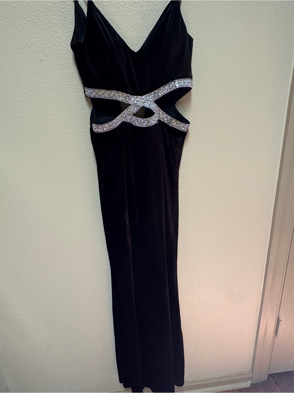 Speechless Black Evening Dress with Crystal Accent